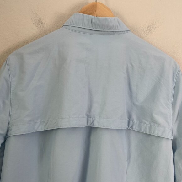 LL Bean Womens XL Light Blue Hiking Outdoor Fishing Convertible Buttondown Shirt - Picture 7 of 8